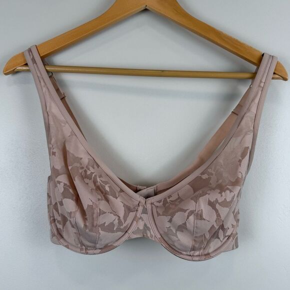 THIRDLOVE Unlined Foliage Perfect Coverage Bra Size 32F Women's Nude - Picture 2 of 6